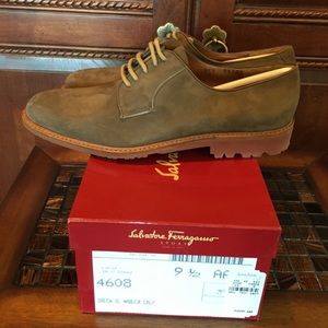 NEW!! SALVATORE FERRAGAMO Suede Oxfords